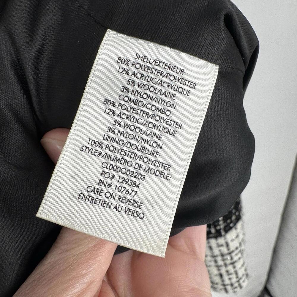 Alice + Olivia jacket womens 12 black white tweed gold buttons jaydn old money - Picture 6 of 7